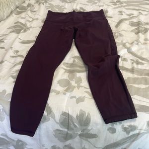 Hardly worn burgundy Lululemon tights